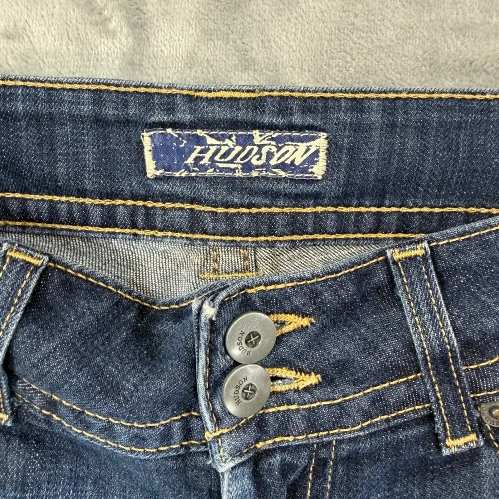 Hudson Beth Baby Bootcut Jeans Women's Size 28‎ Blue Dark Wash Distressed Denim